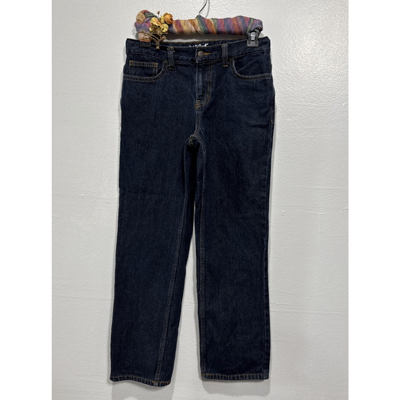 Cat & Jack Boys Relaxed Straight Blue Denim Jeans Size 14 Adjustable Waist - Picture 1 of 10